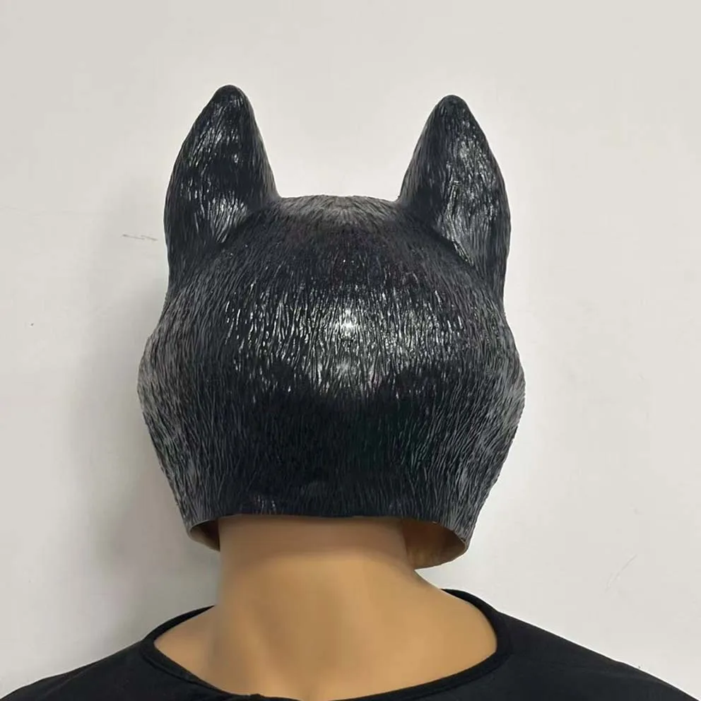 Happy Dog Latex-Maske für Erwachsene, Wolf-Tierkostüm-Zubehör für Party und Cosplay – Detail 2