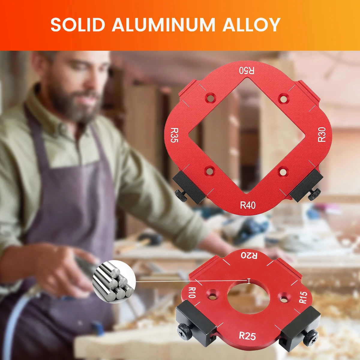 

Alloy Router Templates Corner Radius Template Quick Rounded Corner Jigs with Table Removable Clip Cutting Auxiliary Tool.
