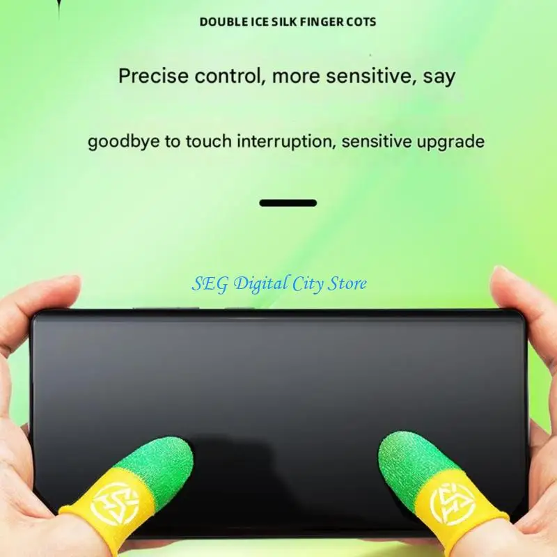 U75B Glowing Conductive Finger Covers Protectors Gloves For Mobile Gaming Fast Responsive Surfaces For Competitive Play 2pcs