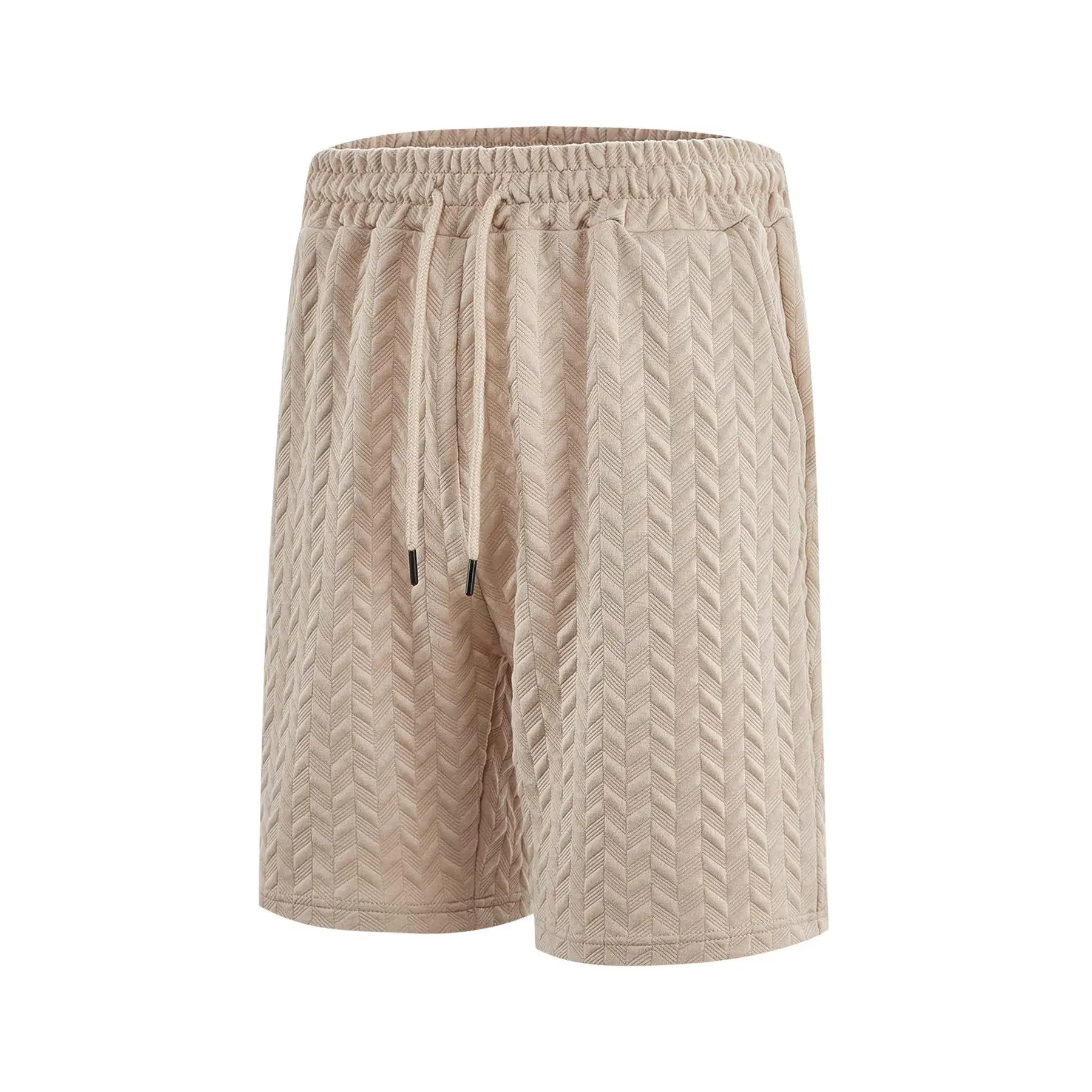 

Loose Pure Color Summer Men's Casual Shorts Beach Pants with Rope Tie Floral Patterned Fabric Sporty Style Micro Stretch