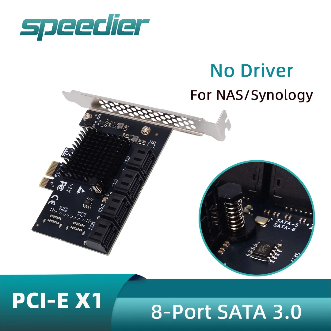 

PCIe To SATA 3.0 Expansion Card 10-Port 24 / 20 / 16 / 12 / 8 / 6 Port SSD Solid State Drive Adapter Card Driver-Free x1 x4 x16