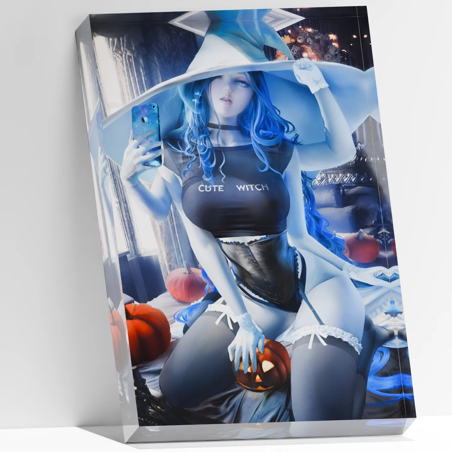 

Snow Witch Waifu Acrylic Block, Anime Merch Figurine, Freestanding Statue, Gamer Room Decor, Collectible Desk Art Gift