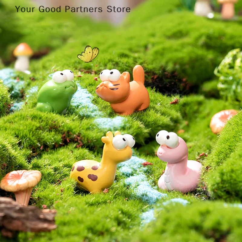

Cartoon Animal Frog Snake Tiger Ornament Micro Landscape Resin Home Decoration Ornaments Dollhouse Cute Gardening Accessories