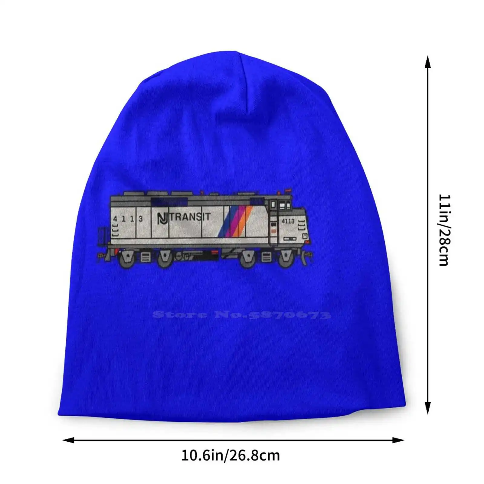 Nj Transit F40ph Knitted Hat Warm Beanie Outdoor Caps Njtransit Commuter Usa F40ph Blue Train Rails