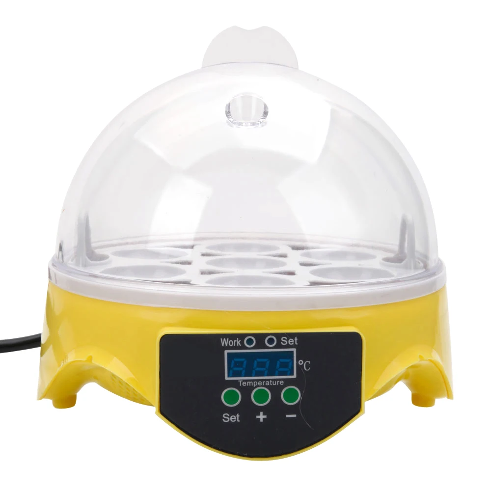 

7-Egg Mini Practical Poultry Electric Incubator (US Standard) Yellow