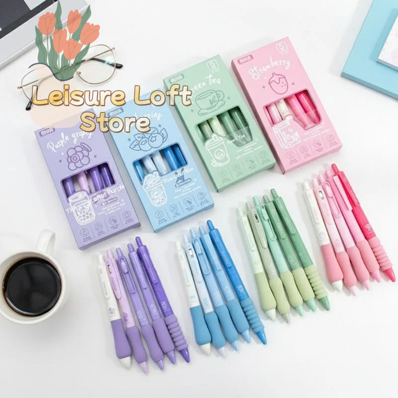 Gel Pens 05mm Black Ink Pack Of 5 Retractable Soft Cloud Grip For School Office Journaling Notebooks