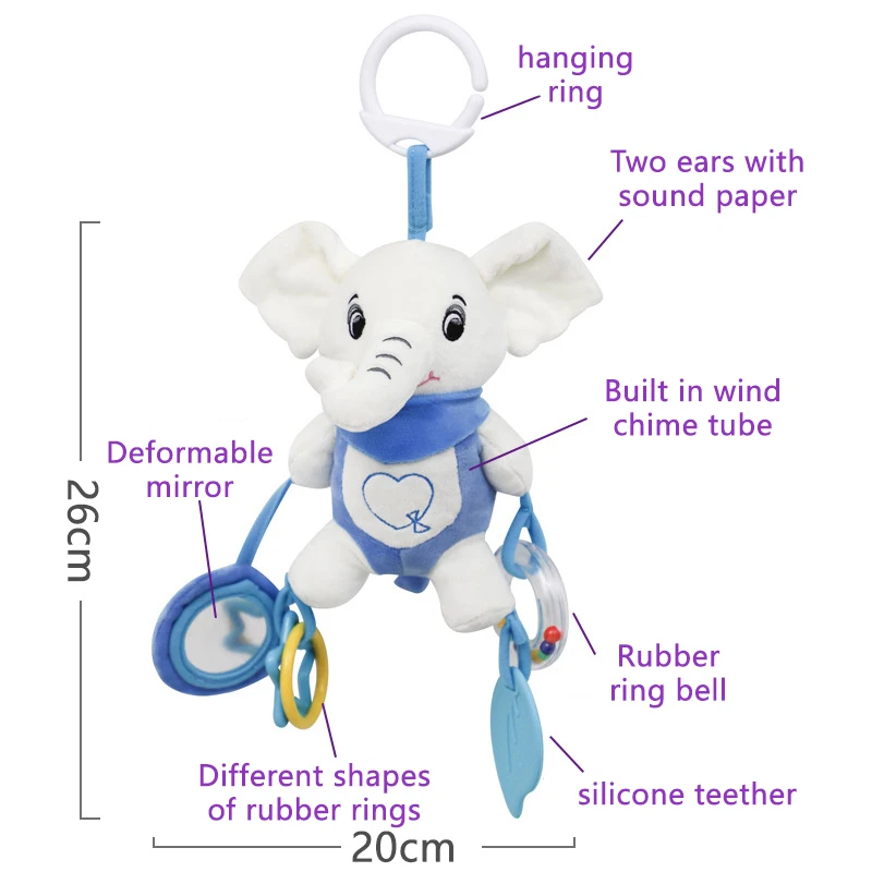 Jouets sensoriels suspendus pour nouveau-né, hochets en peluche douce, carillon éolien, mobile pour poussette et berceau, clochette de lit, jouet de dentition pour le développement précoce, cadeau ﻿