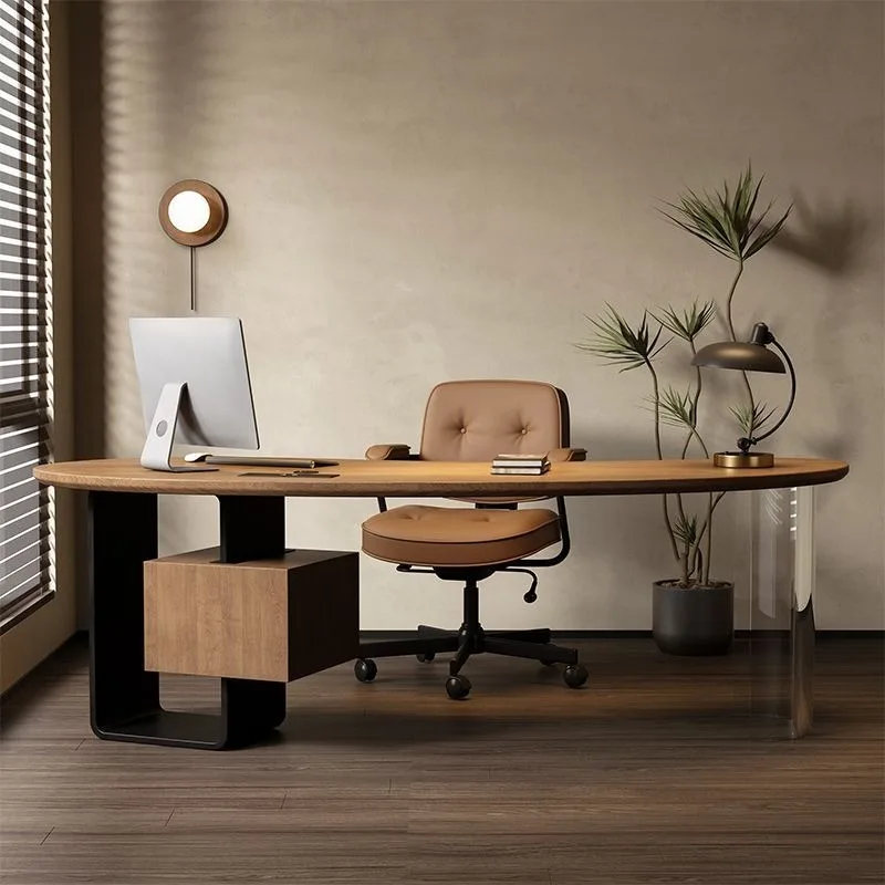 Solid wood desk, boss, president's office computer desk