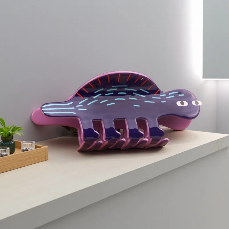 กิ๊บติดผมไดโนเสาร์น้อยสีม่วง กิ๊บติดผมอเนกประสงค์