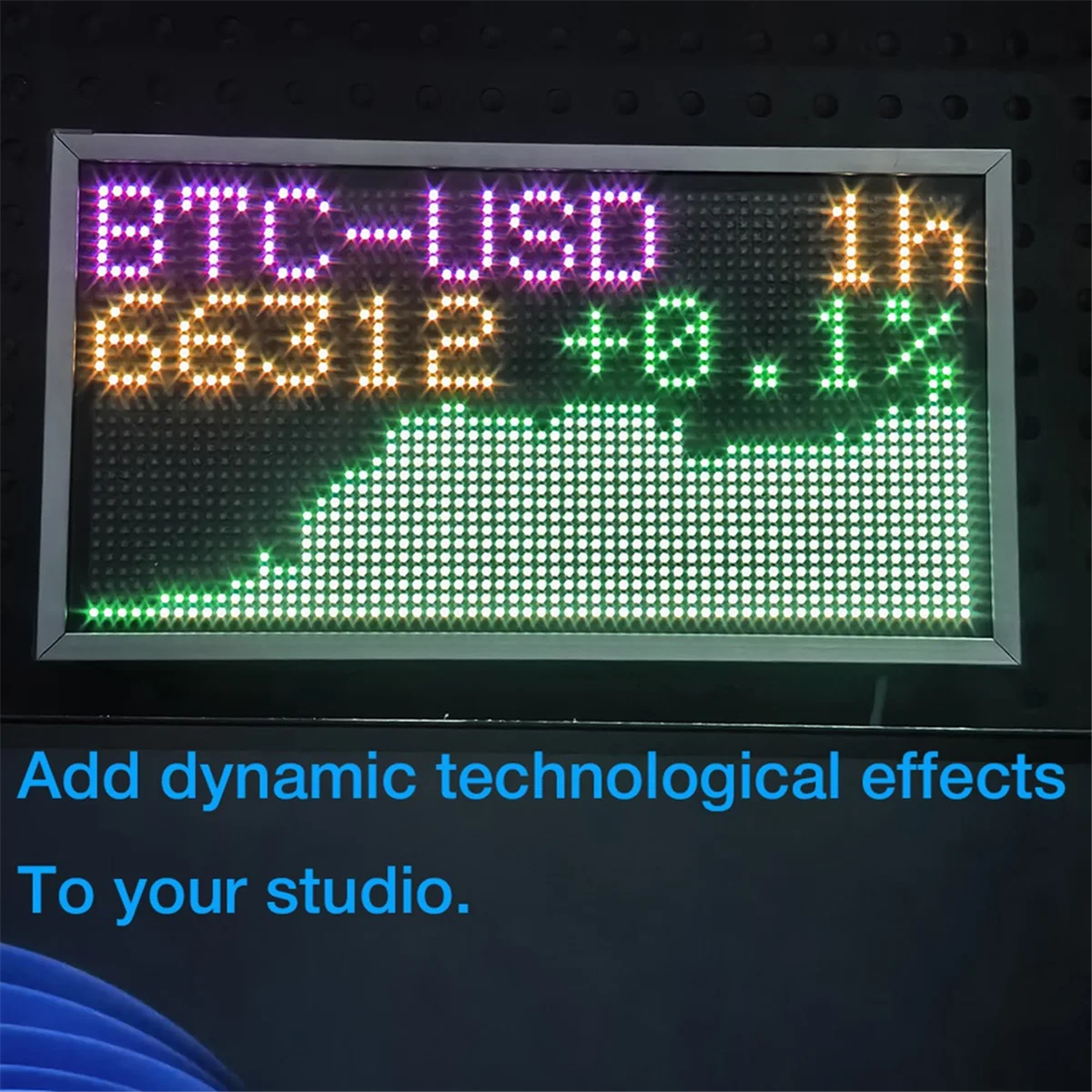 【A93P】8inch Big Wall Weather Clock and Stock Bitcoin Price Ticker Display with Big Pixel Screen Bitcoin Stock Ticker Display