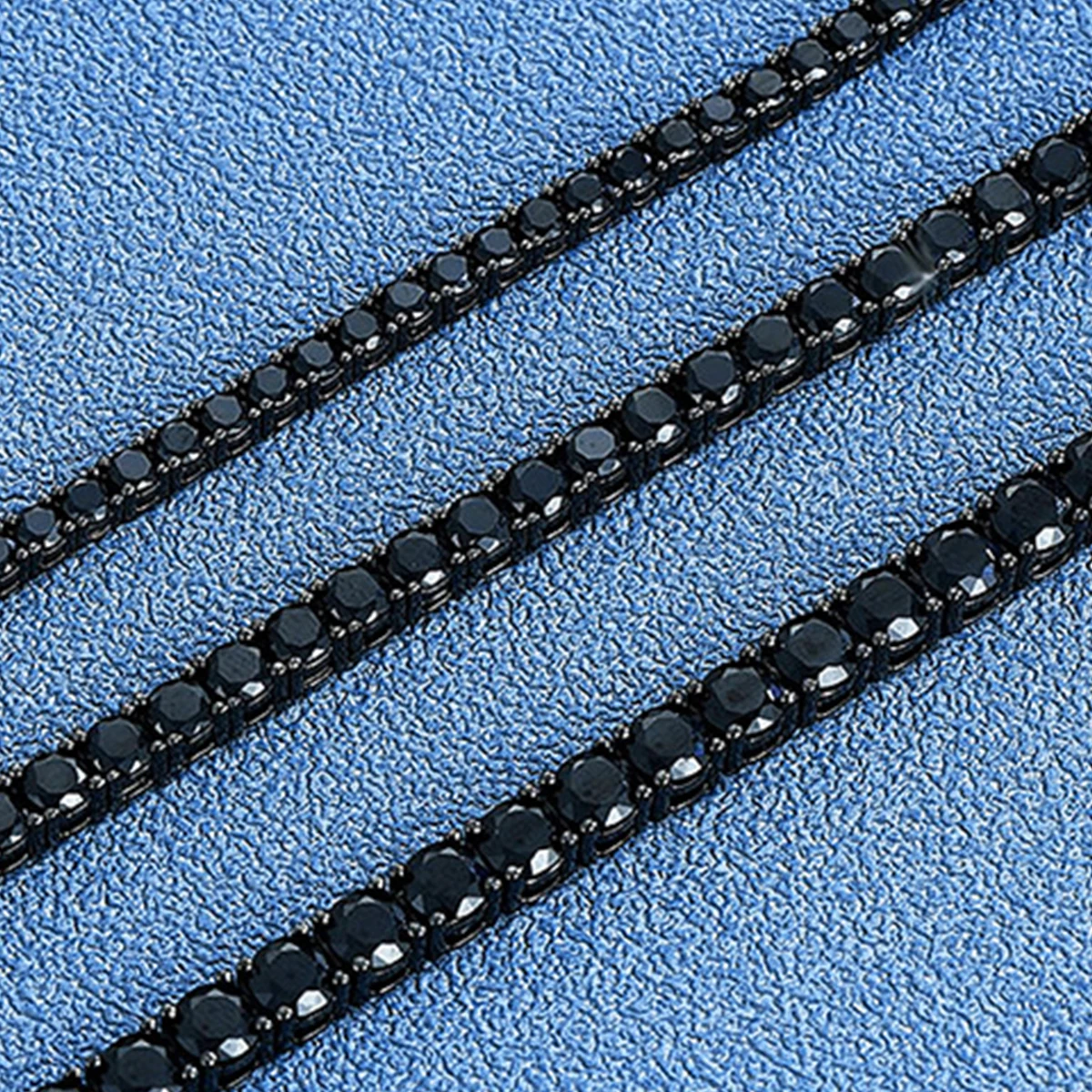 ‌ Bracelet de Tennis en argent Sterling S925 véritable plaqué noir, 3mm 4mm 5mm, Moissanite noire, bijoux modernes et élégants pour femmes ‌