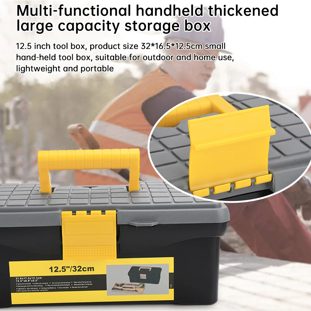 Hardware Plastic Toolbox Multi functional Handheld Thickened Large Capacity Storage Box Household Tool Box Organizer Case