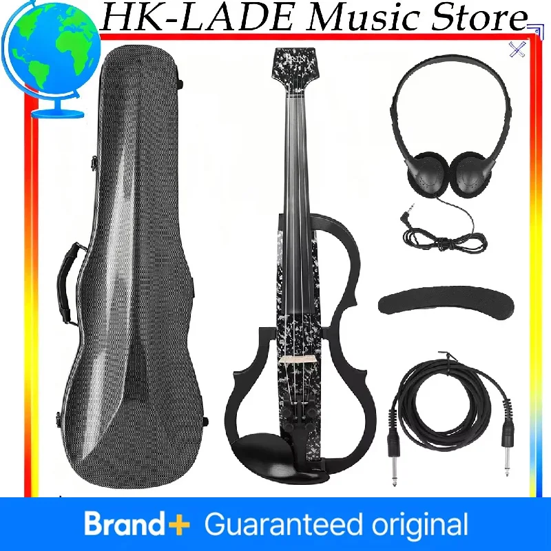 

AU-10 4/4 Electric Violin Headless Carbon Fiber Fiddle Electric Violin With Bow Carry Case Headphone Cable Shoulder Rest