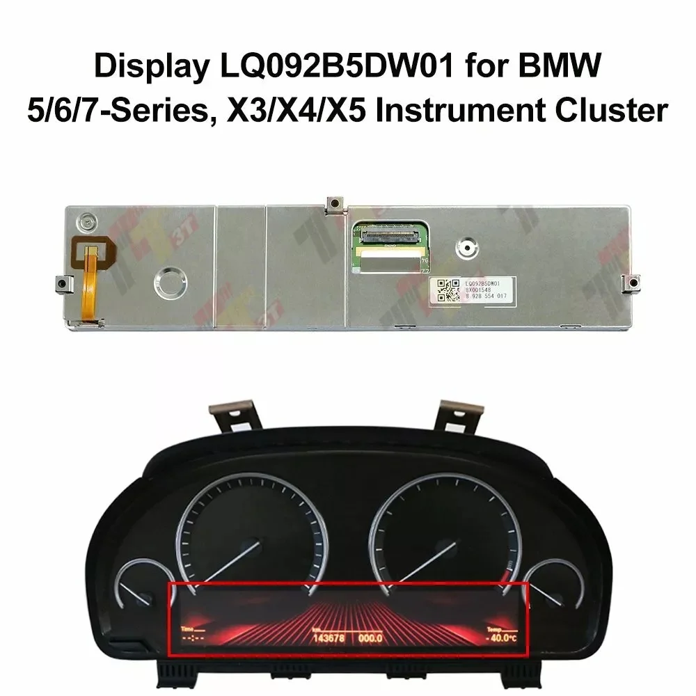 Dashboard LCD Display LQ092B5DW01 for BMW 5/6/7-Series, X3/X4/X5 Instrument Cluster