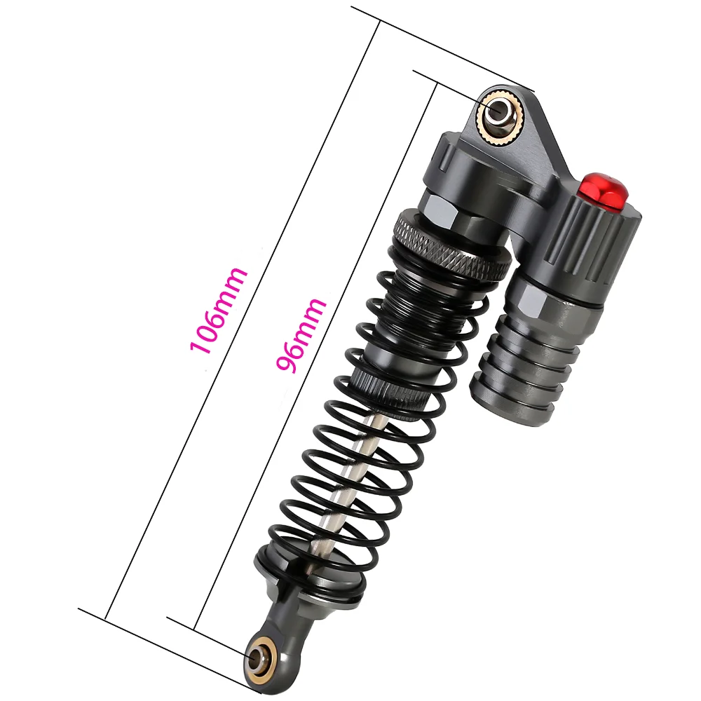 4 SZTUK Metalowy amortyzator olejowy 96 mm do gąsienic 1/10 RC Axial SCX10 90046 D90 Części zamienne Akcesoria