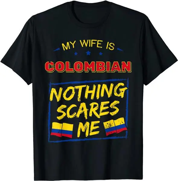 My Wife Is Colombian Republic of Colombia Heritage Flag T-Shirt