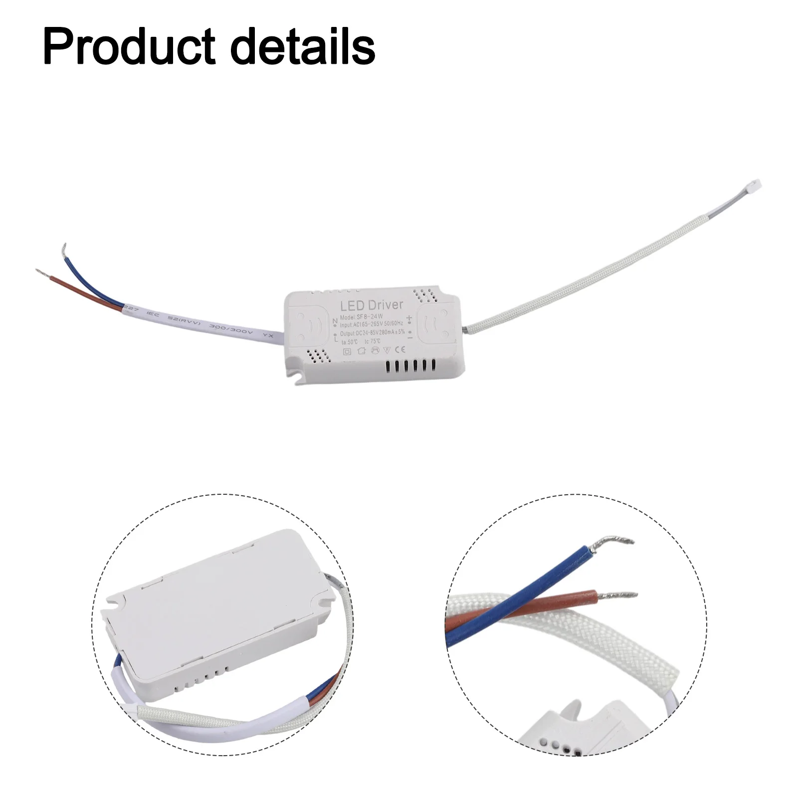 

Electronic Transformer LED Driver 80* 35* 23MM DC90-140V240mA Terminal Panel Light Project Lamp Wide Pressure Large Plate