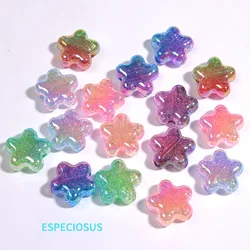 Multi Color Pentagram Beads UV Plated Gradient Color Star Charms Necklace Pendants Departments DIY Fashion Jewelry Accessories