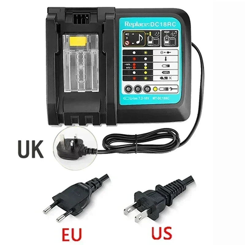 NEW 18V for Makita 5.0Ah Rechargeable Power Tools Battery with LED Li-ion Replacement LXT BL1860B BL1860 BL1850  3A Charger