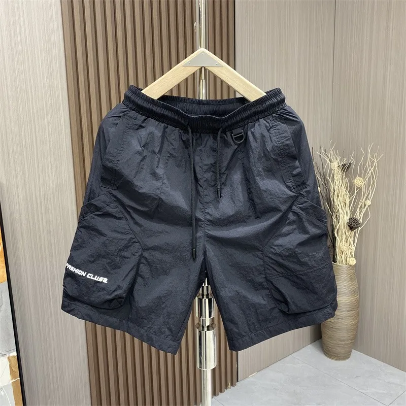 

Men's Summer Thin American Trendy Loose Qui Dry Workwear orts Five-Quarter Length Beach Sports Casual Pants Straight Leg