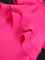 Elegant Church Dress Women Ruffle Peplum Waist Belly Cover Plus Size V Neck Sheath Formal Occasion Cocktail Event Wedding Guest - Image 6