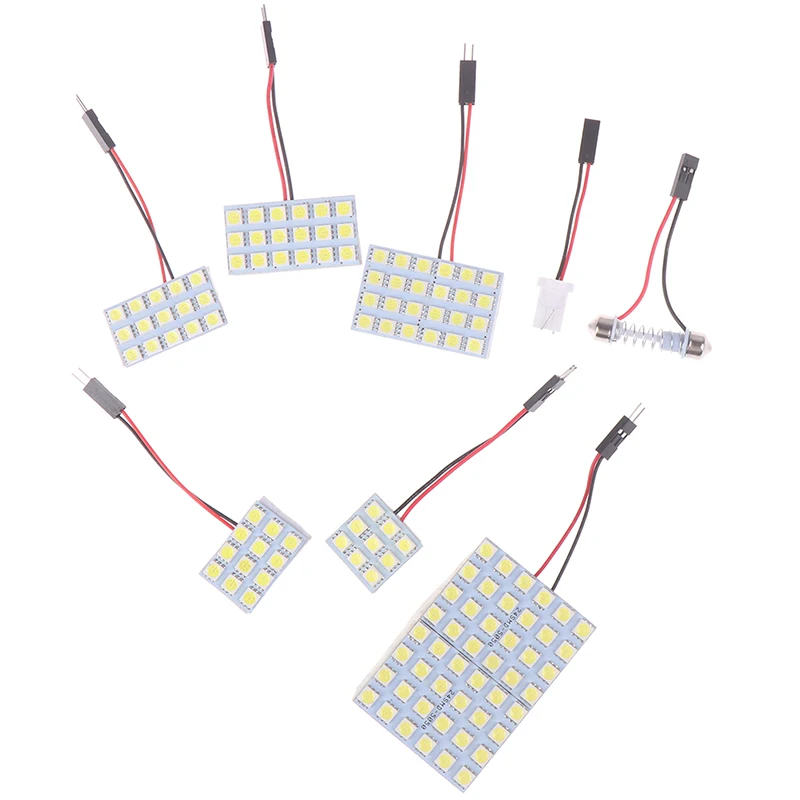 Wnętrze samochodu 5050 białe światło led panel lampa smd t10 żarówka do lampy kopułowej festoon ba9s 12v 5w