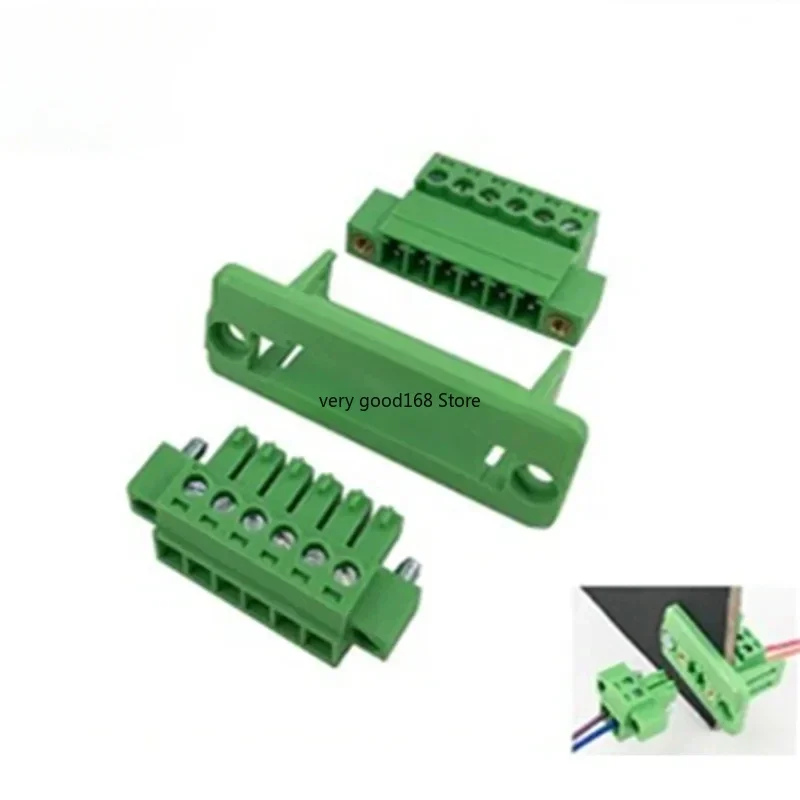 2sets 2EDG 5.08MM Through-wall Welding-free Terminal 2P/3P/4P/5P/6P/7P/8P-16P 2EDGWC 5.08mm Fixed Terminal on The Plug-in Panel