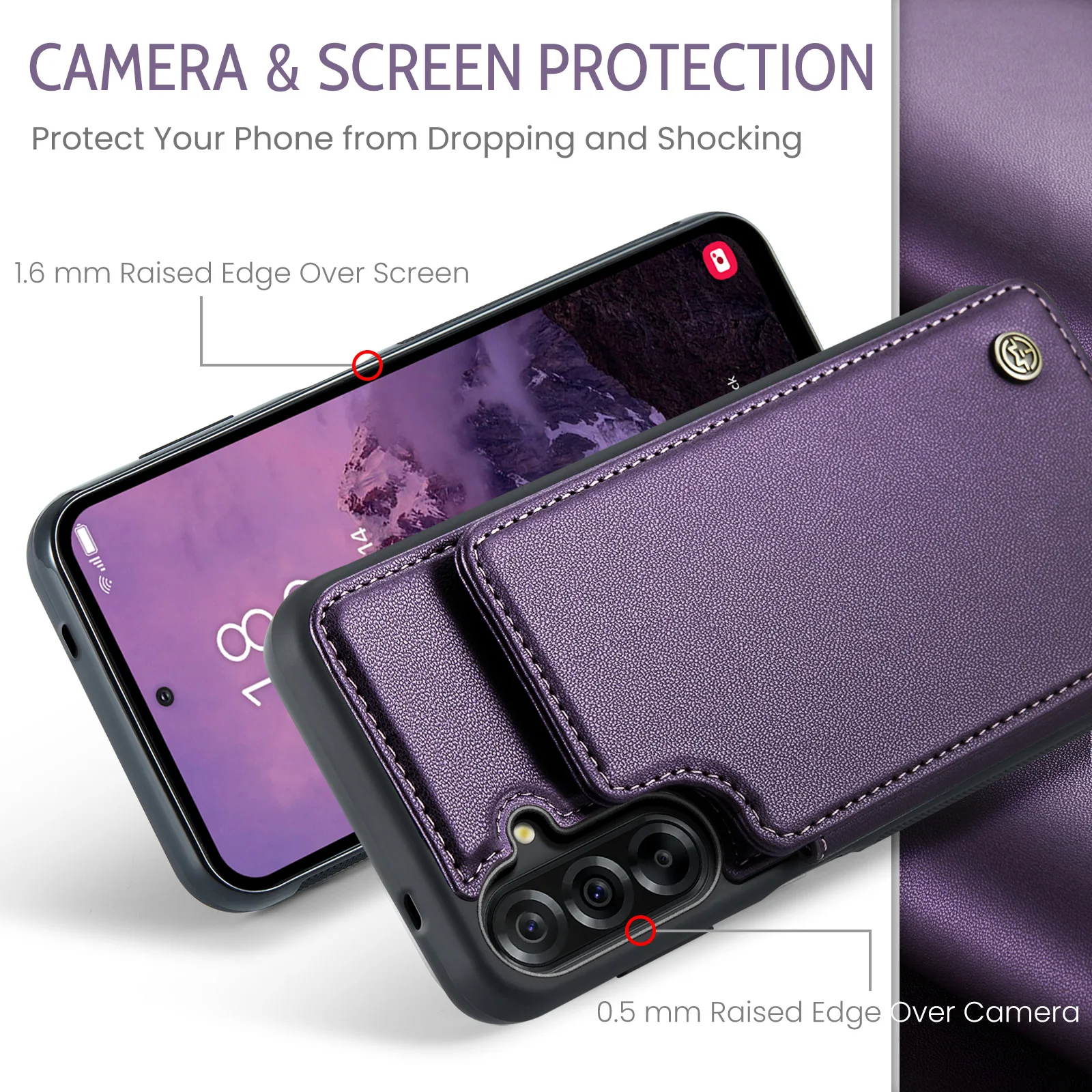

CaseMe-C22 Wallet Case Card Holder Cover for Samsung Galaxy S25 Ultra S24 S23 FE S22+ S21 S20 Plus A16 A17 Protector Skins Shell