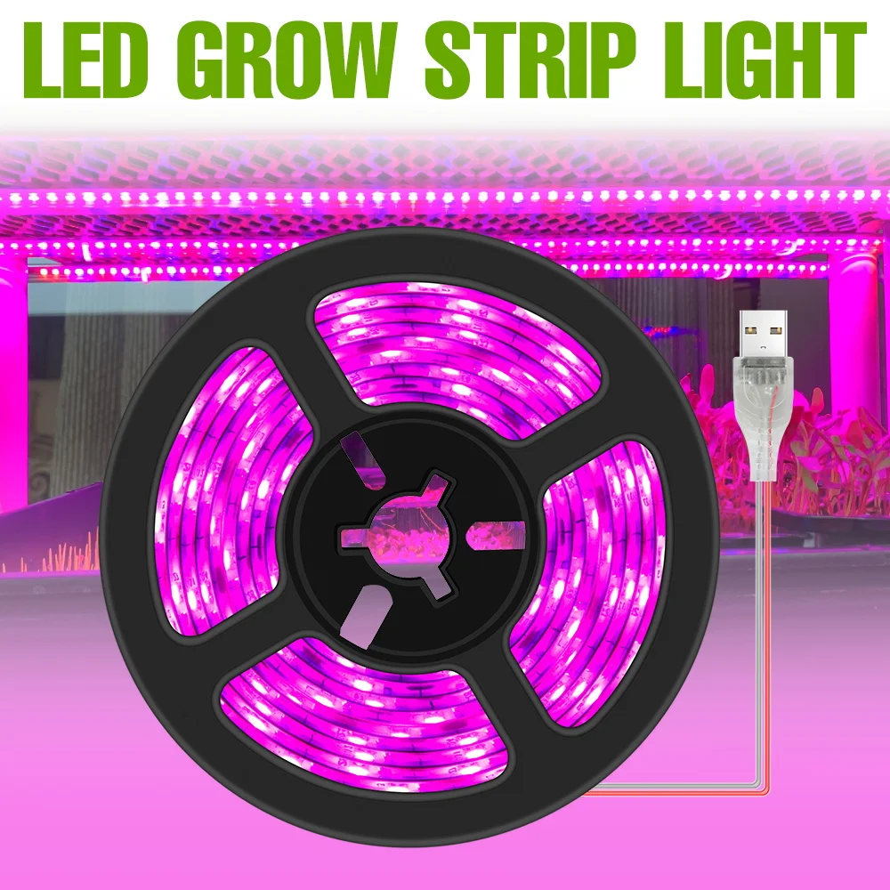 

Светодиодная лампа полного спектра для выращивания растений, USB, 5В, для комнатного выращивания семян, гидропоники, суккулентов, цветов, дополнительное освещение