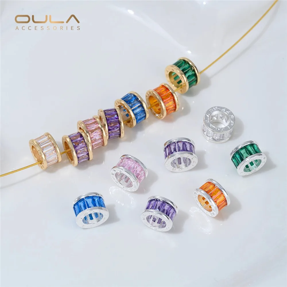 

14K Genuine Gold, Thick Silver Plated, Zircon Beads, String-beads, Crystal Diy Handmade Bracelet, Necklace Accessory Material