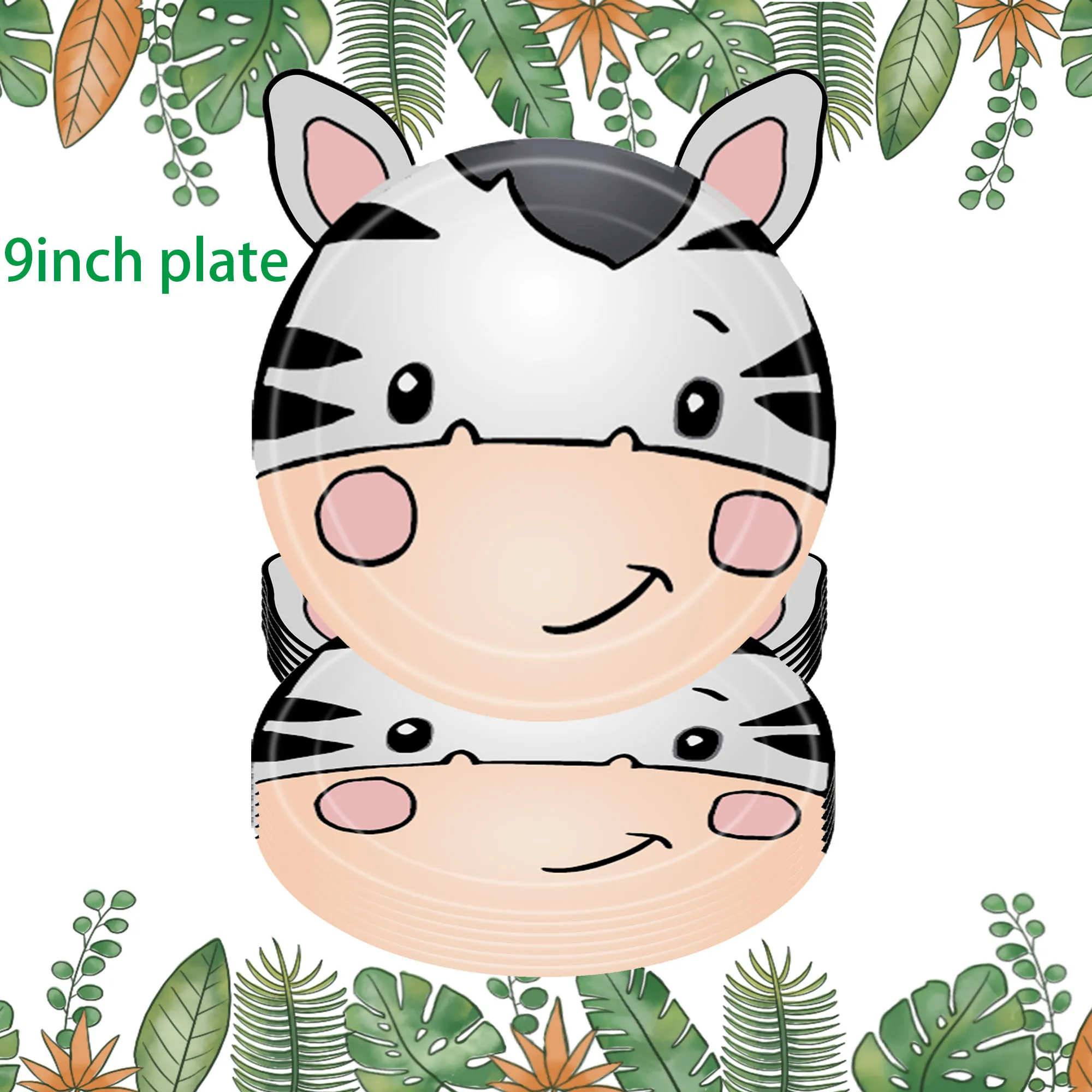 Jungle Animals Party piatti di carta Tiger Lion Elephant giraffa Animal Set usa e getta piatto stoviglie per feste bambini Baby Shower