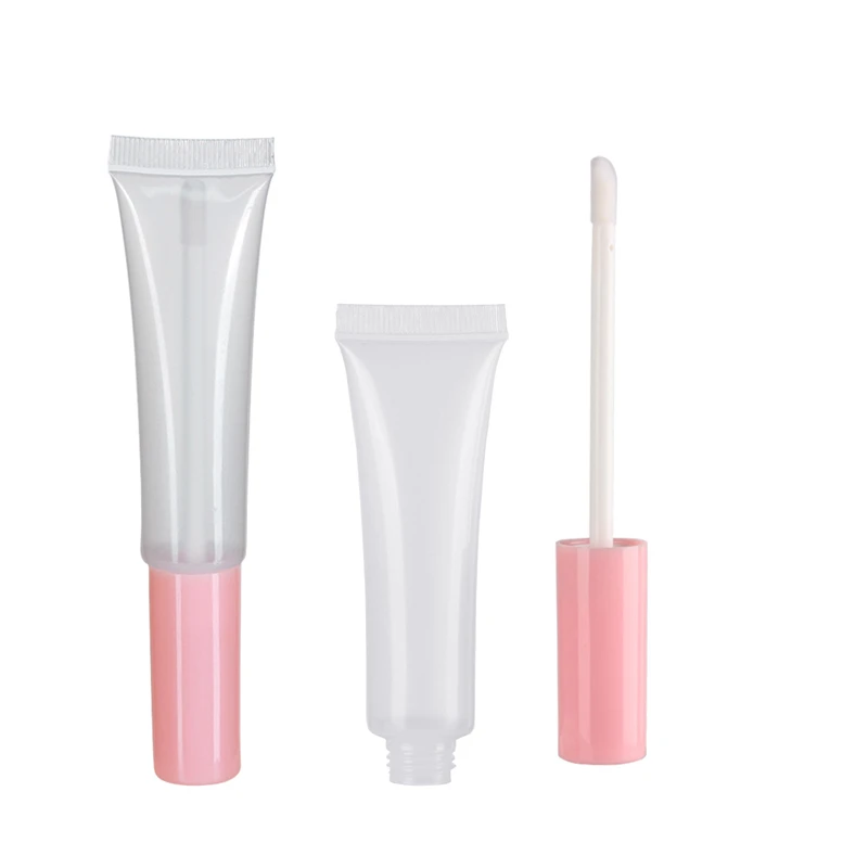 10 / 20 / 30 pcs Lip Gloss Squeeze Bottles Containers Soft Tube 15ml with Pack Box Wholesale Custom Logo Empty Lipgloss Tubes