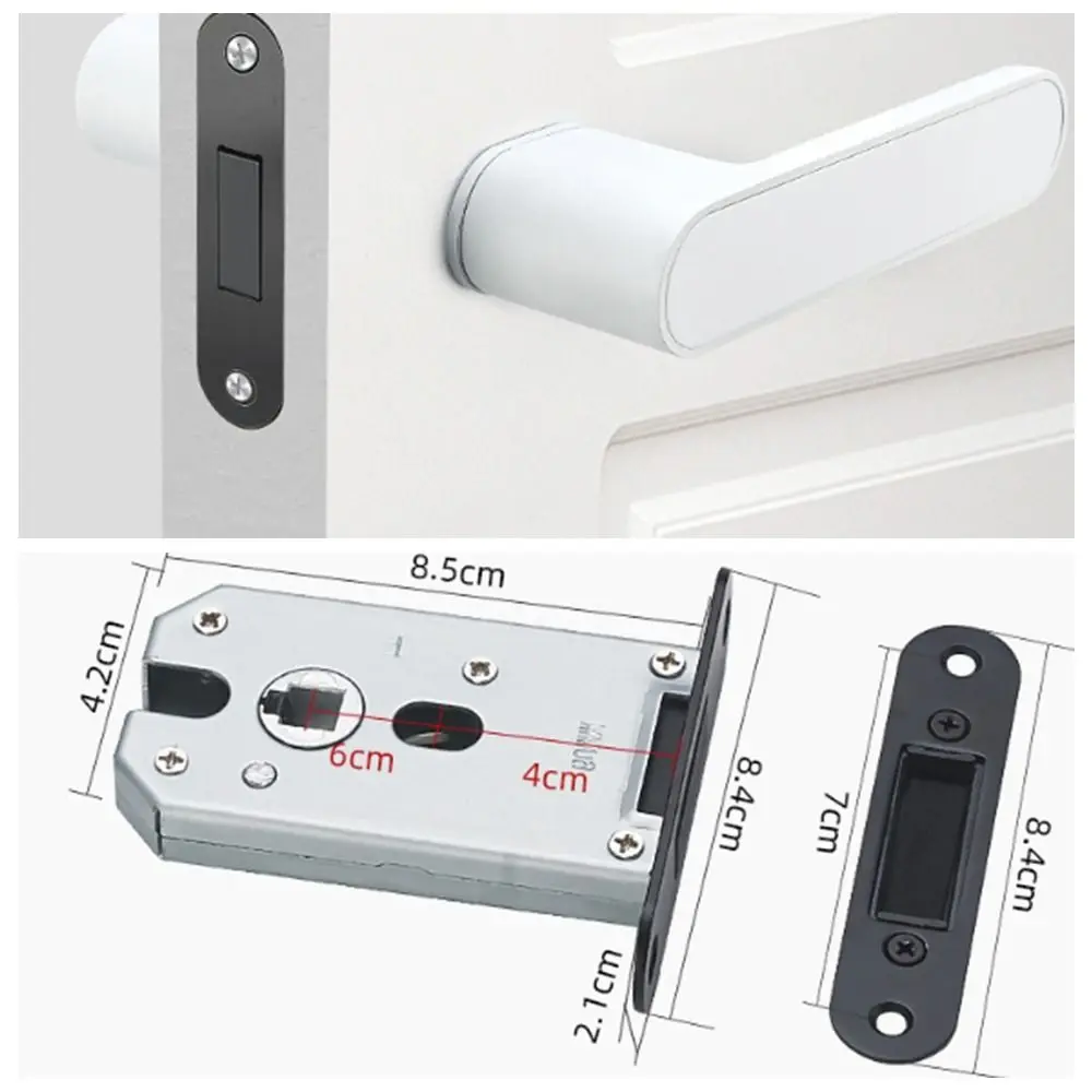 سبائك الزنك مقبض الباب قفل أنيق متقدم غرفة نوم مقبض مقبض رائعة صامتة الداخلية الباب كتم قفل مجموعة أجهزة الباب