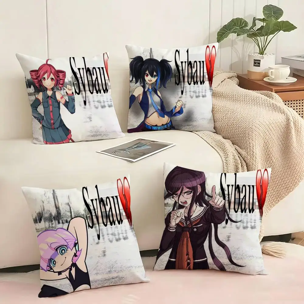 Funny S-Sybau Custom  Square Double-Sided printed Pillow Case Bedroom Bedside Pillow Sofa Cushion Cover Gift