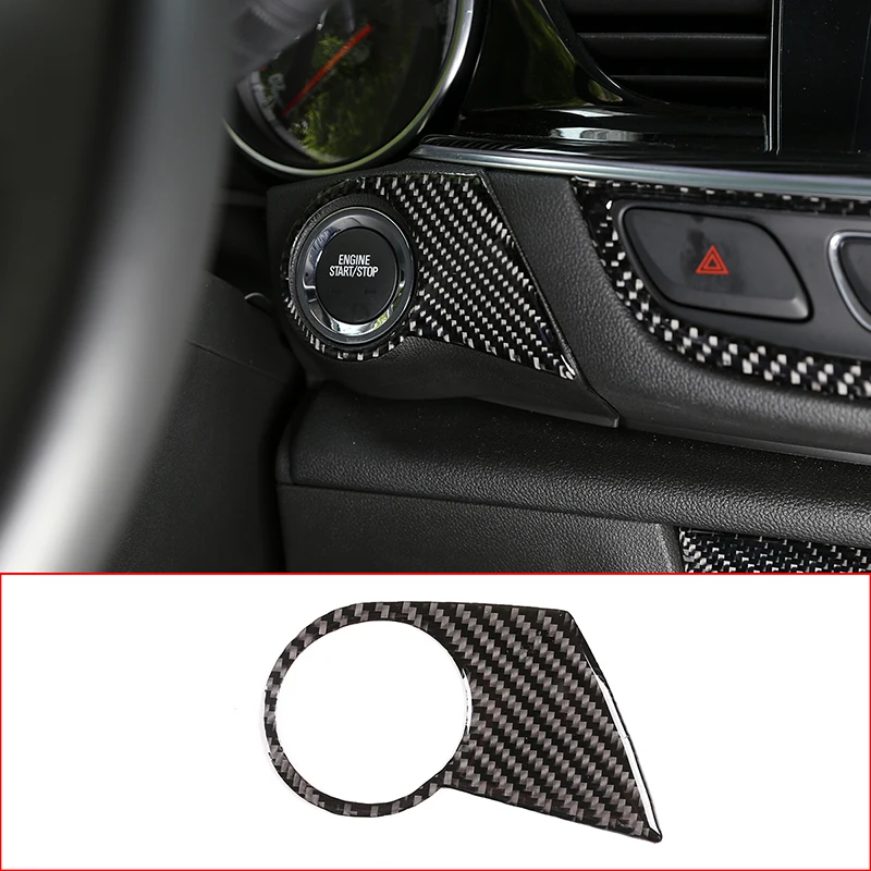 Car Interior Carbon Fiber Button Frame Start Engine Stop Cover Trim Accessories For Buick Regal 2017-2020