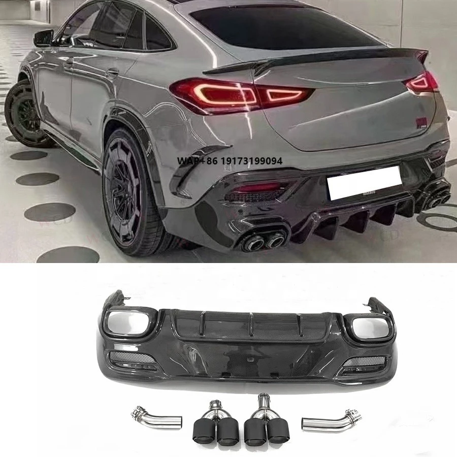 

New Carbon Fiber Rear Bumper Lip for Benz GLE Class C167 GLE350 GLE53 AMG Coupe 20-23 Rear Diffuser Exhaust Tips Body Kits