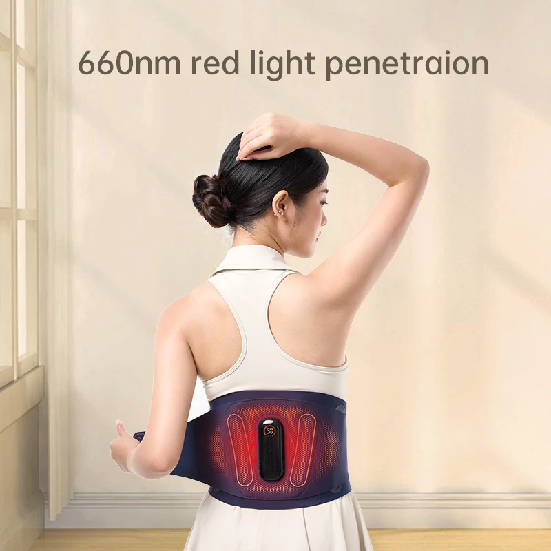 

Массажер с подогревом красного света и вибрационным массажным поясом для боли в спине, массажер для талии живота с коррекцией осанки