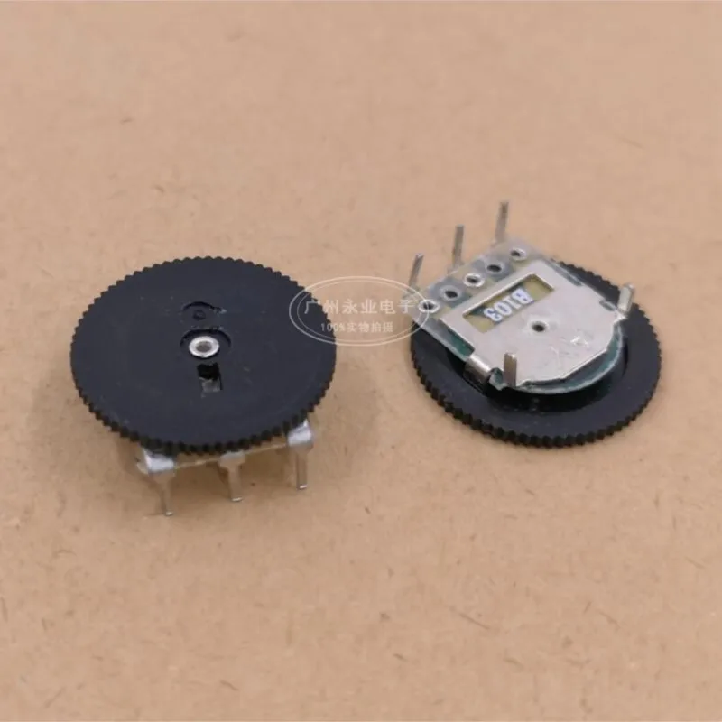 20 Piece 16X1MM Single 3 Feet Dial Gear Potentiometer B1K B10K B50K 16*1MM Singing Machine Volume Switch B102 B103 B503