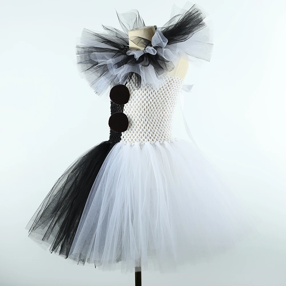 Costume Di Halloween Joker Per Bambina, Set Con Camicia, Gonna, Cappello E Sciarpa, Horror Clown