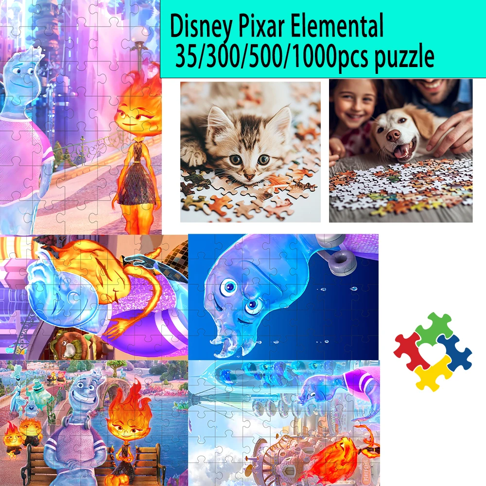 

Disney Pixar Elemental jigsaw puzzle 35/300/500/1000pcs Wooden One Piece Puzzles for Adults Children Educational Toys Gifts