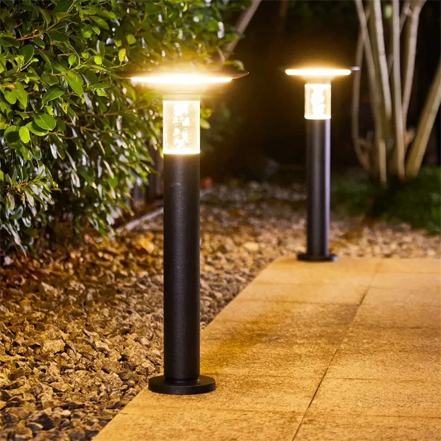 Solar LED Garten Weg Licht IP54 wasserdichte Solar Rasen Lampe moderne Landschaft Säule Licht Outdoor Villa Hotel Poller Licht