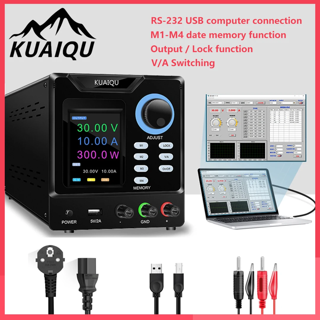 Programável Alimentação Ajustável Regulador de Tensão Função de Memória Armazenamento de Dados Rs232 Port 30v 10a 60v 5a 120v 3a dc Lab