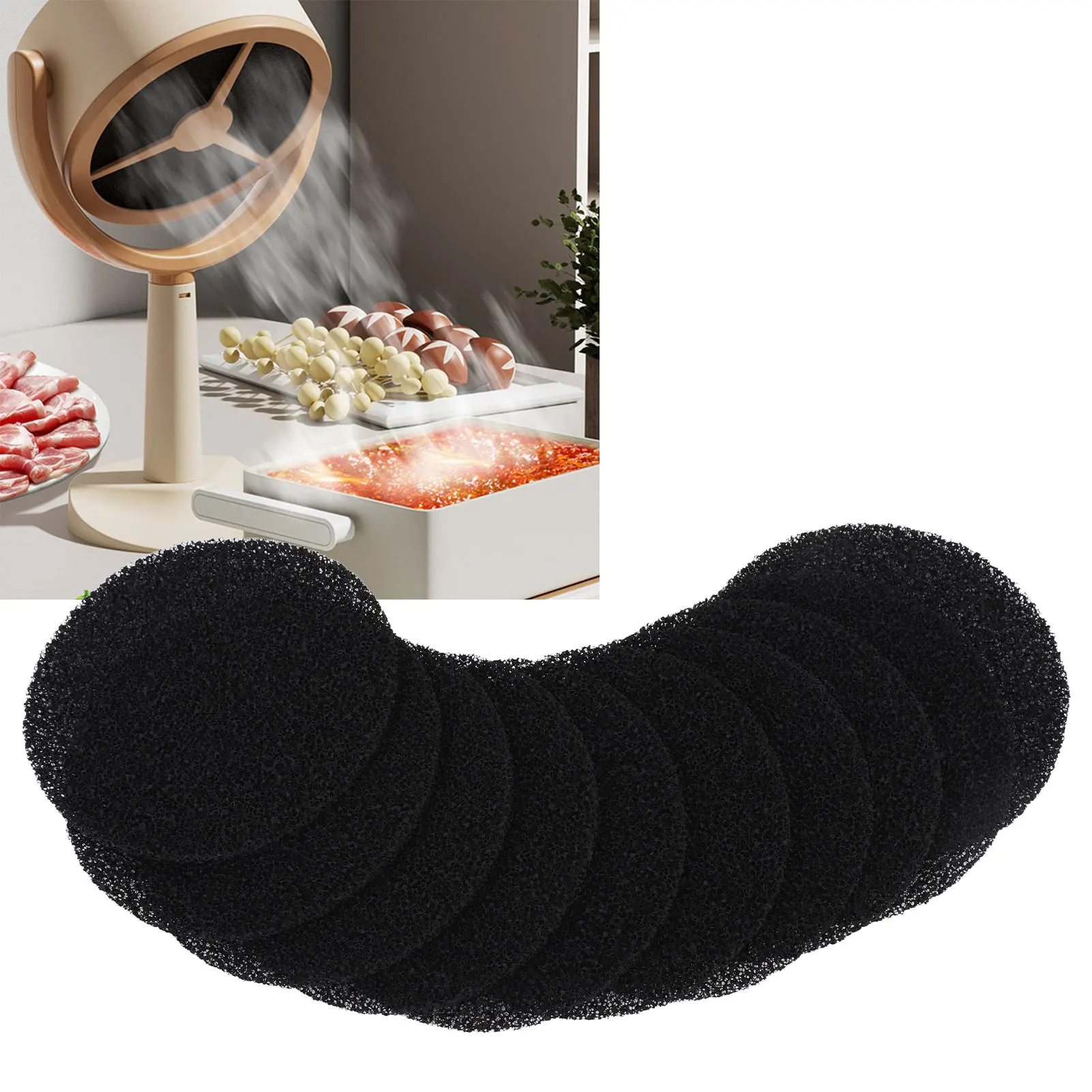 Mini Desktop Range Hood Filter Sponge Kitchen Range Hood Activated Carbon Filter Sponge Pad Extractor Hood Filter Sponge