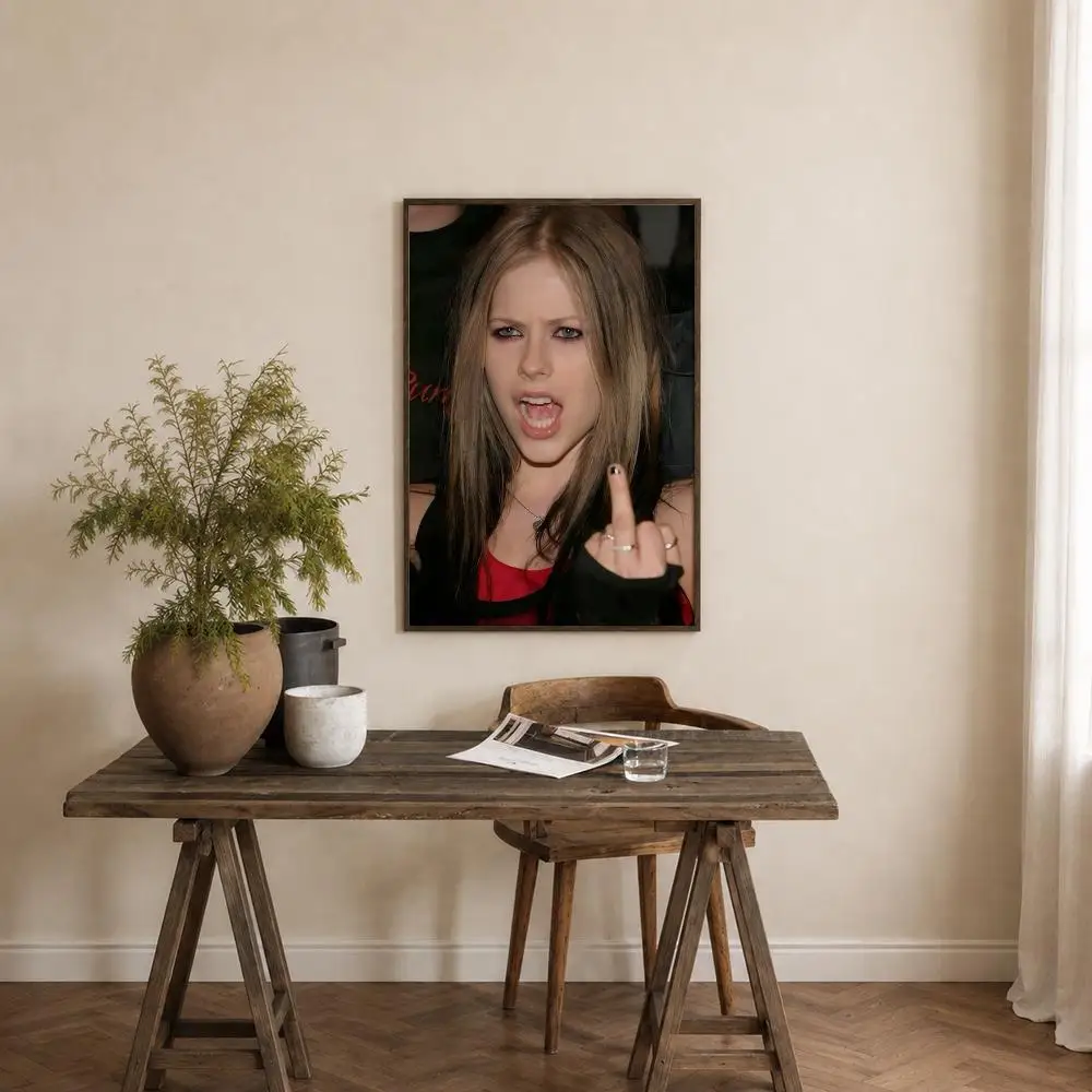 Singer Avril Lavigne Poster Self‑Adhesive Waterproof PP Poster Coffee House Bar Wall Art Sticker Room Home Decor