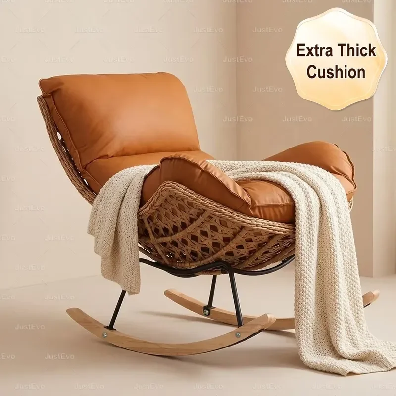 Oversized Indoor Outdoor Rocker Cozy High Back Bucket Chair for Camping Home Versatile Lobster Chair for Patio Relaxation
