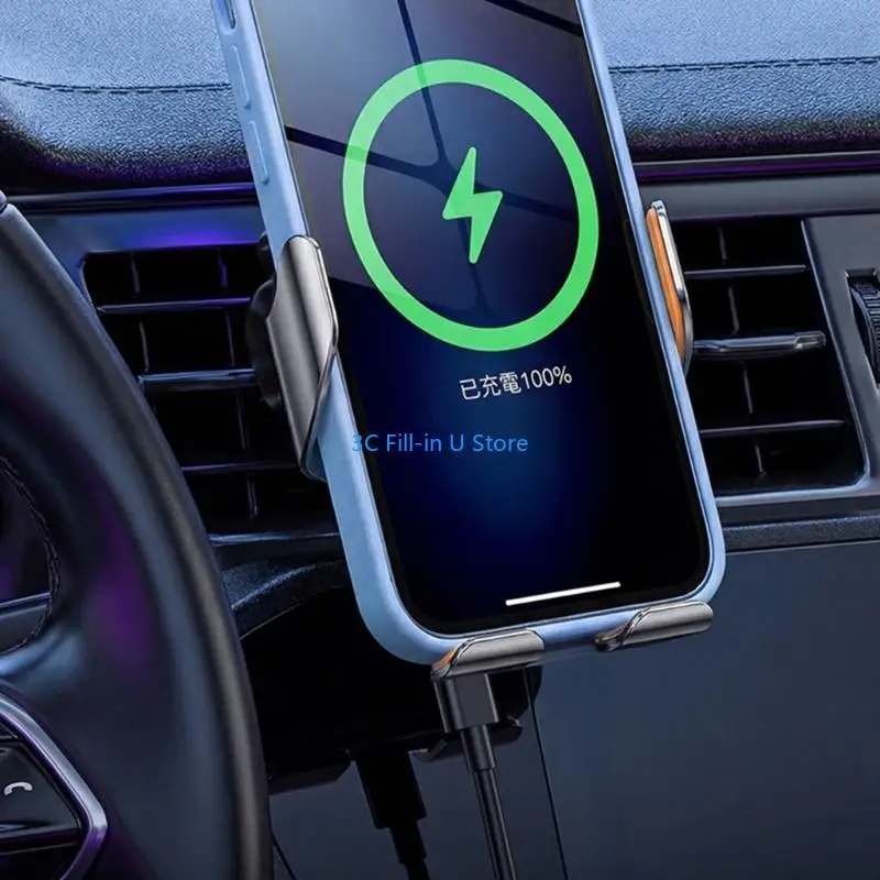 G8TA 15W Actviate Car Phone Stand Auto Clamping Car Phone Mount for Smartphones