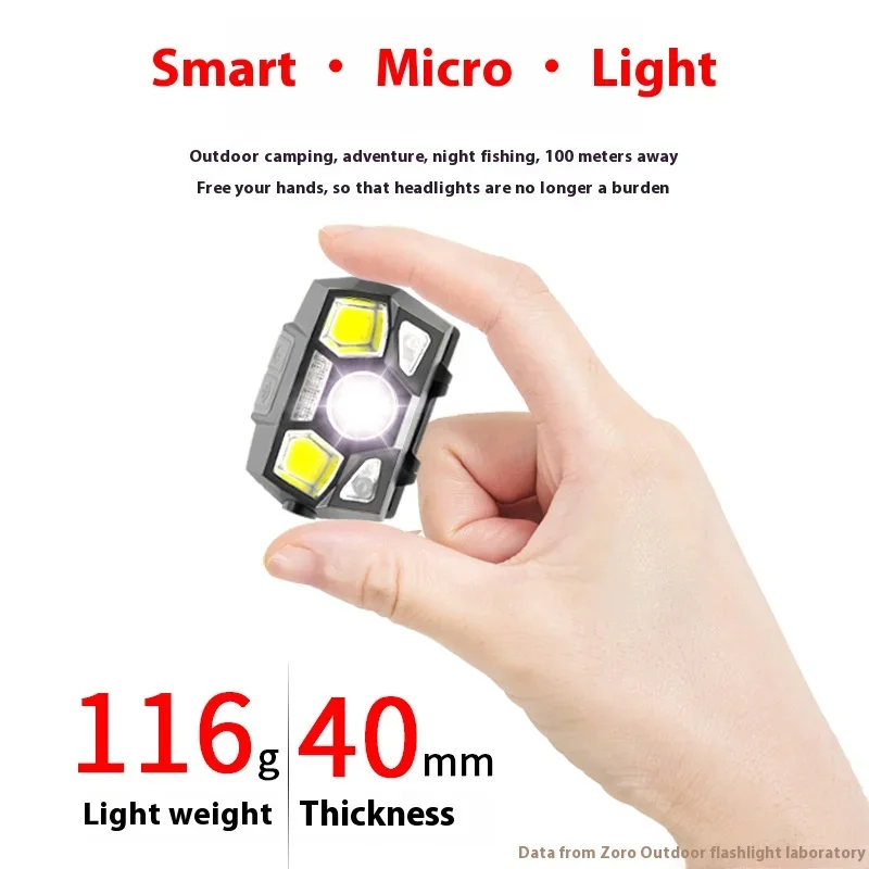 Usb Charging High Light Led Waterproof Induction Headlight Running Headlight Automatic Induction Charging Fishing Light