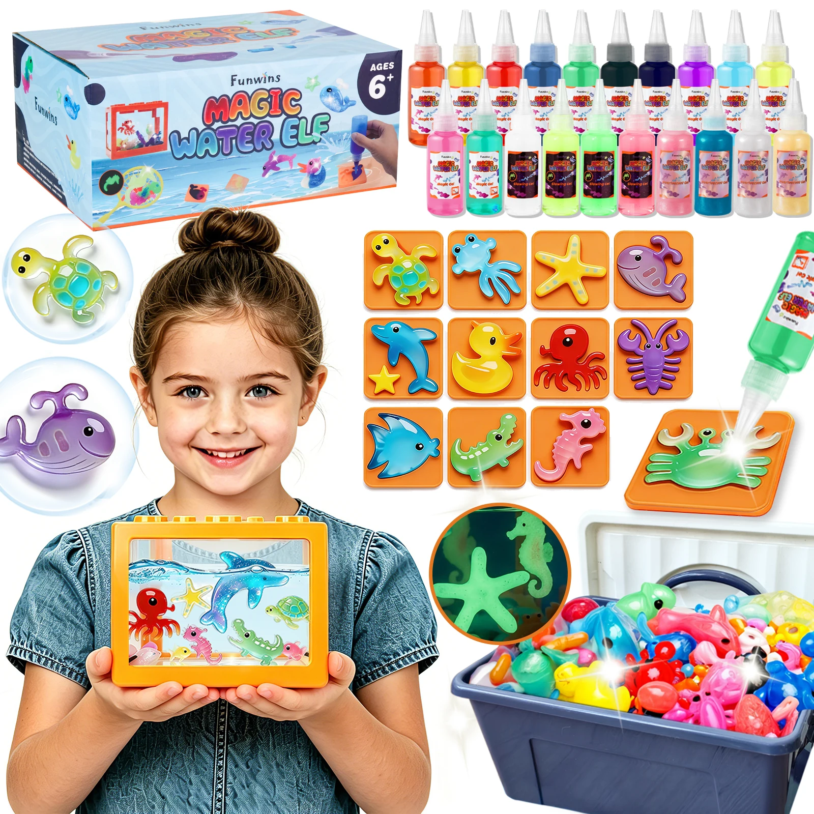 gel-magico-per-animali-domestici-per-bambini-dai-3-anni-in-su-kit-giocattolo-elfo-d'acqua-magico-con-acquario-20-gel-e-12-stampi-kit-fai-da-te-per-creare-squishy-regalo