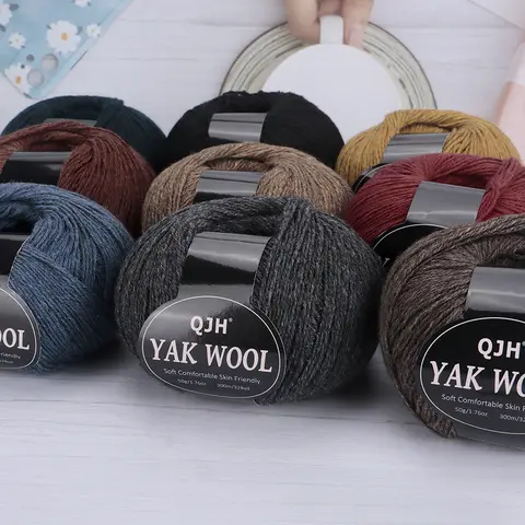 10Pcs Soft Yak Wool Yarn-500G, Soft & Warm, DIY Crocheting/Knitting for Sweaters, Coats, Shawls, Scarves,Hats & Various Knitwear