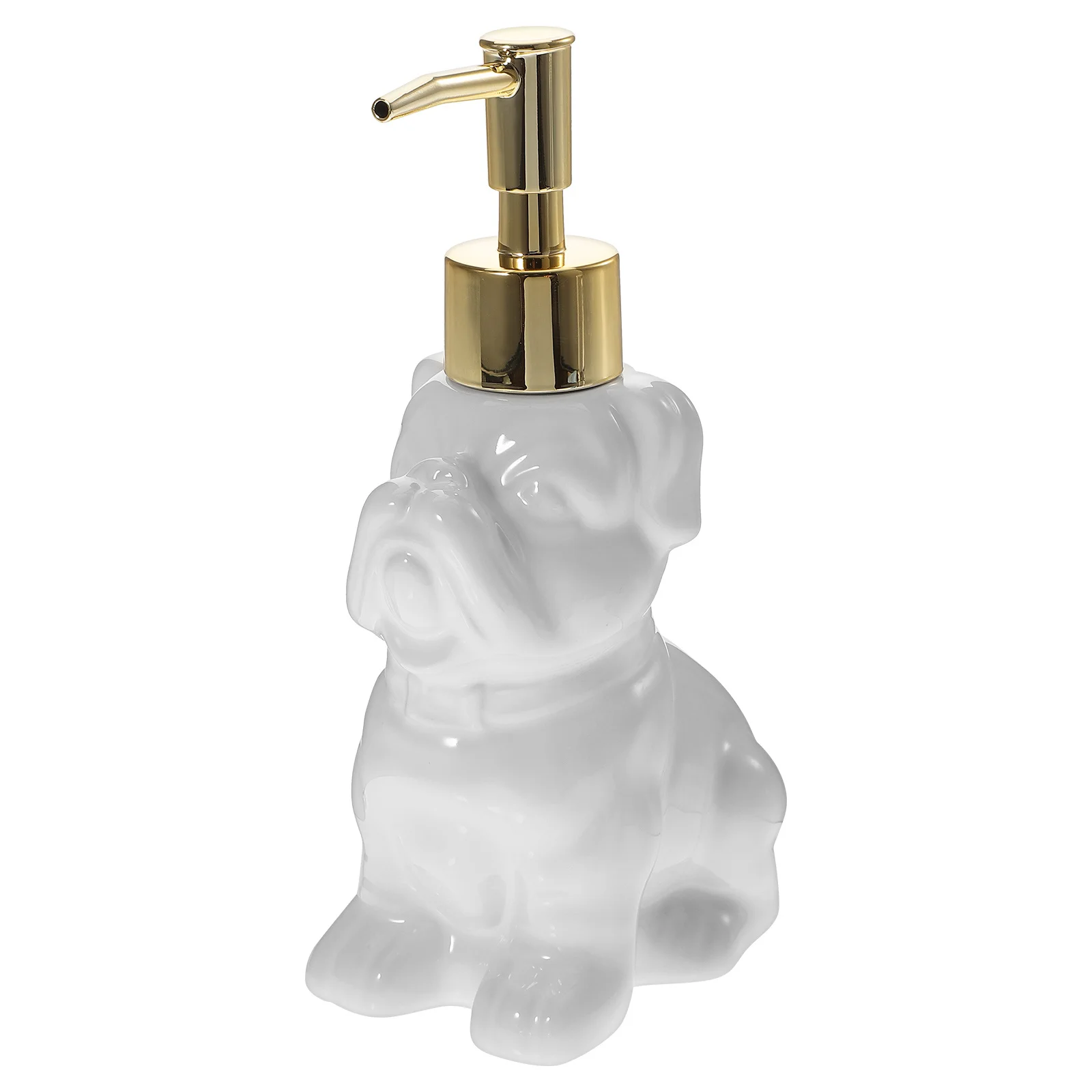 

Refillable Ceramic Soap Dispenser with Pump Dog Design for Shampoo Body Wash Face Cleanser Portable Travel Dispenser Bathroom